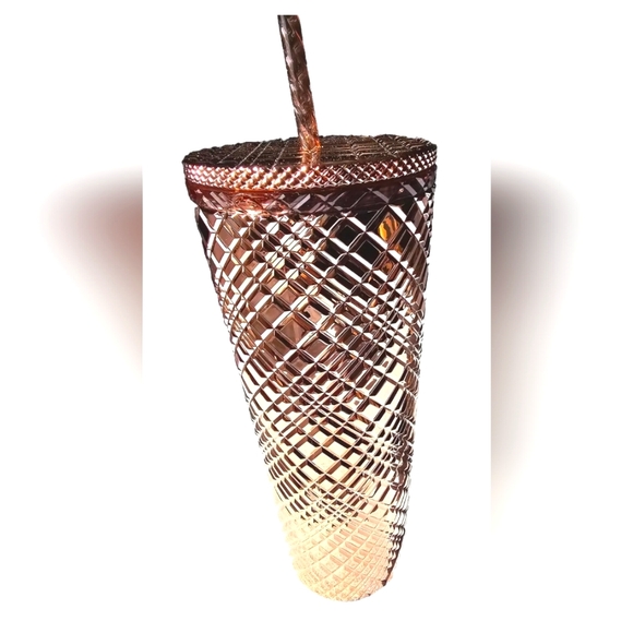 NEW, Starbucks Venti 24 oz Metallic Mirror Rose Gold tumbler - Picture 2 of 4